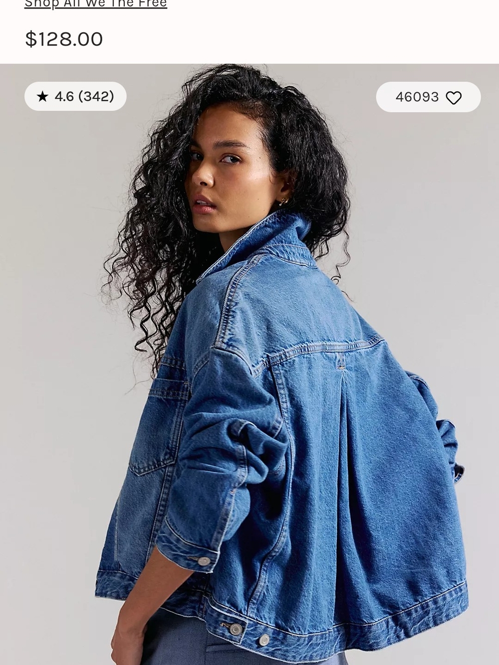 We The Free Light Wash Denim Jacket in Faded Blue - Picture 4 of 6